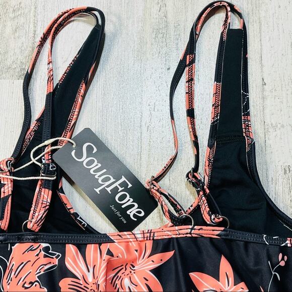 Floral Flounce Tankini High-Waisted Ruched Bottoms - Picture 3 of 7